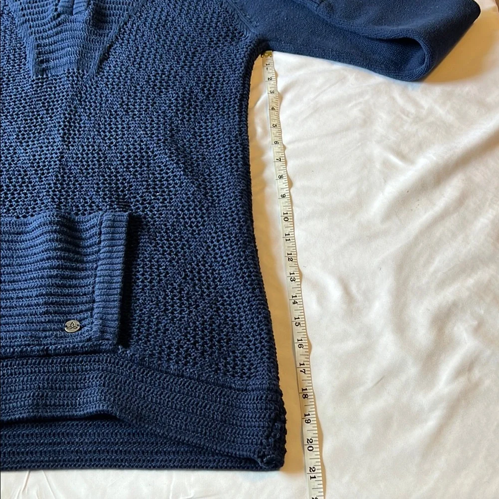 PrAna Sugar Beach Navy Blue Women's Sweater 100% Organic Cotton Beach Sz M EUC - Picture 10 of 10